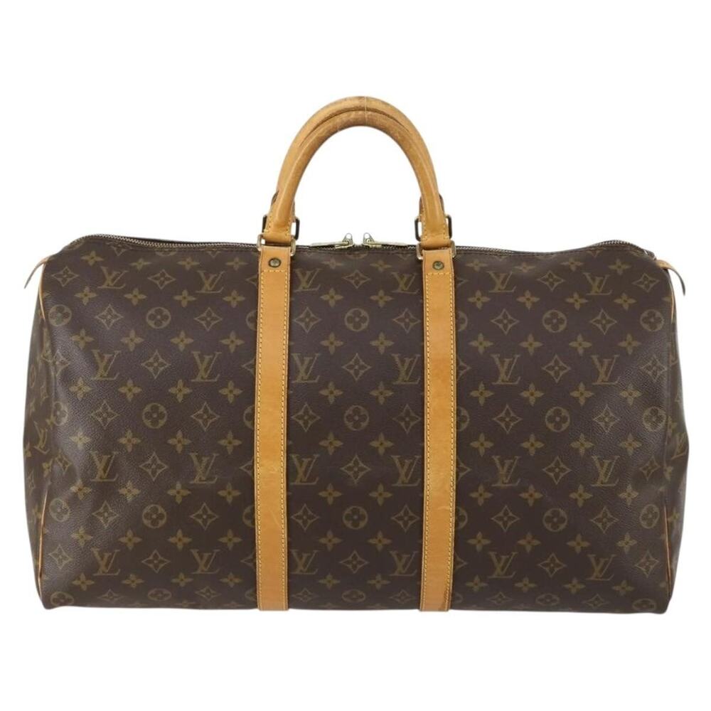 Louis Vuitton Monogram Keepall 50 Travel Bag Brown